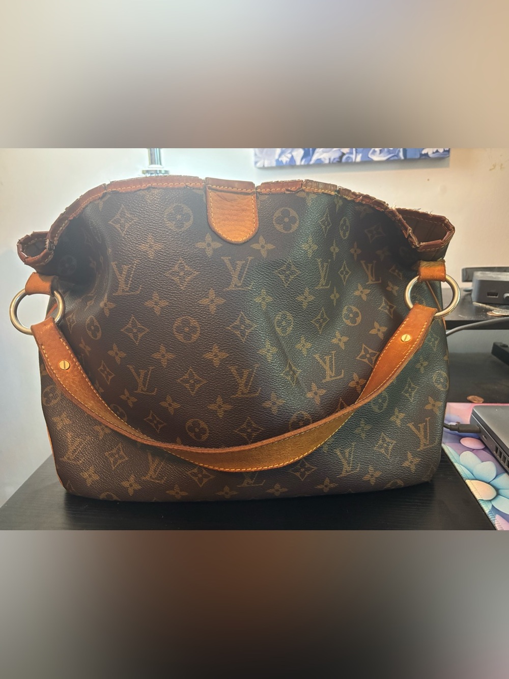 Authentic Louis Vuitton Monogram Delightful MM Shoulder Bag Canvas As-Is - Picture 2 of 16